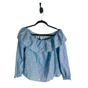 5 for $30 a.n.a A New Approach Off Shoulder Floral Top Blue Size Medium EUC